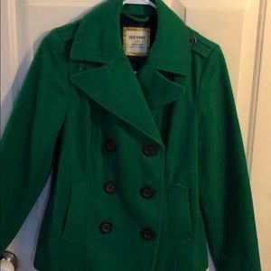 Green pea coat